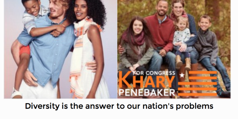 Khary Penebaker standing with diverse interracial families in solidarity