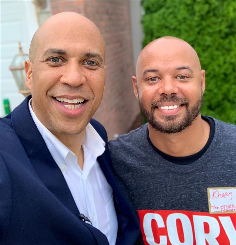 Khary Penebaker outdoors on the campaign trail