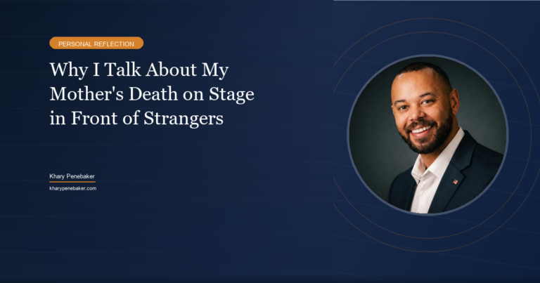 Why I talk about my mother death on stage in front of strangers - Khary Penebaker