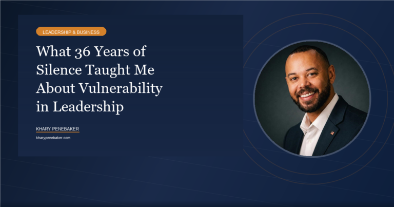 Khary Penebaker reflecting on vulnerability and silence in leadership