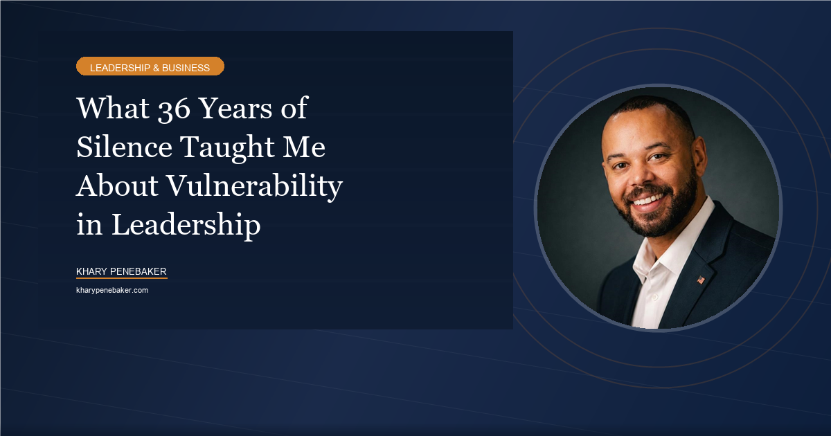 Khary Penebaker reflecting on vulnerability and silence in leadership