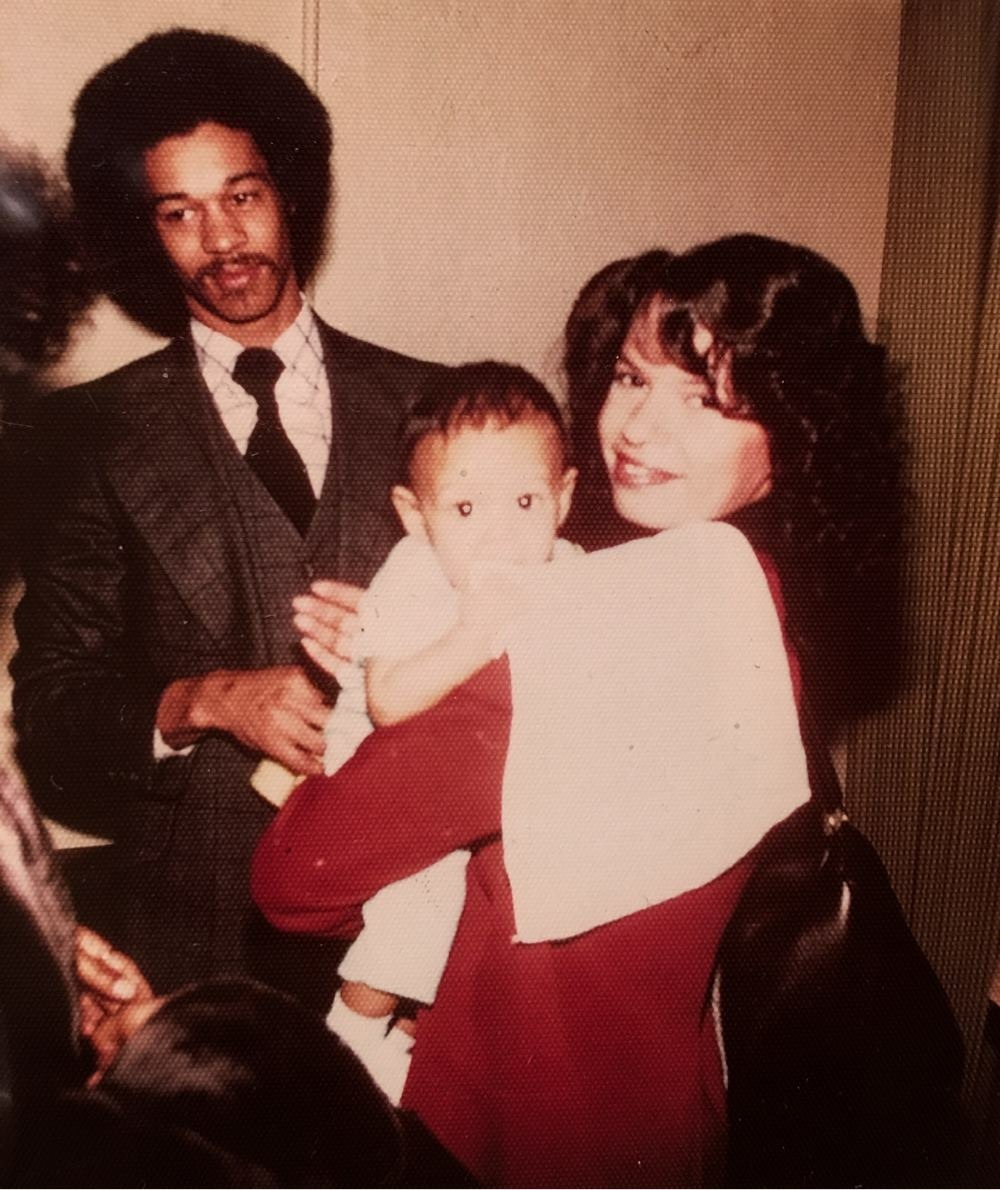 Family photo: Khary as a baby with his mother Joyce and his father