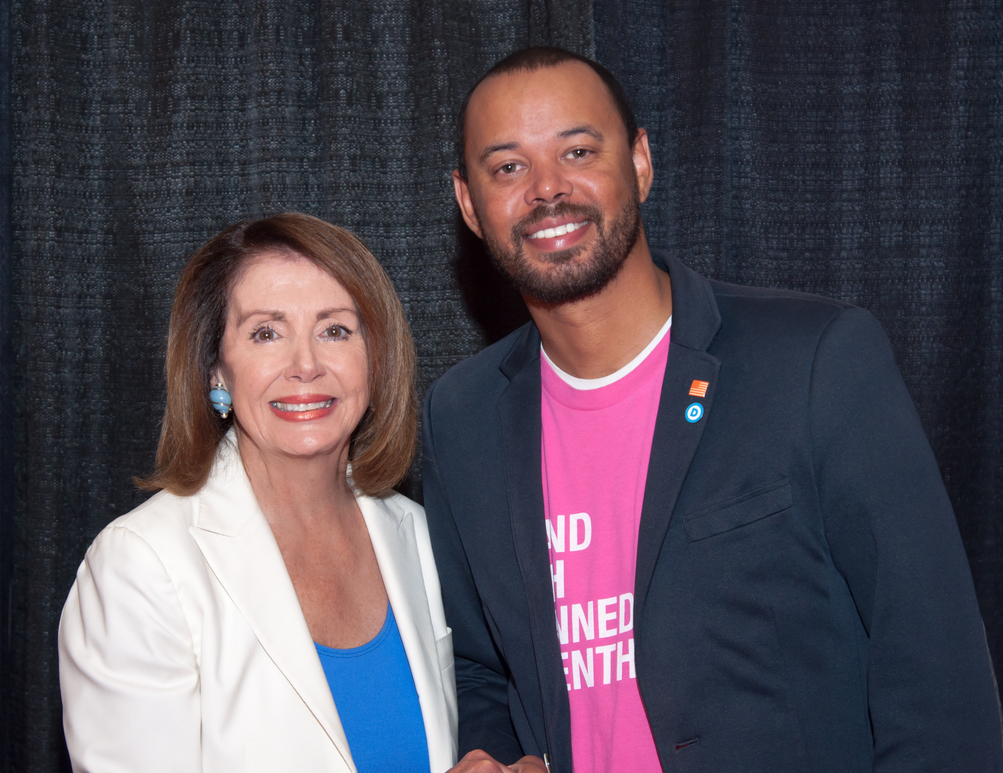Khary Penebaker with Speaker Nancy Pelosi
